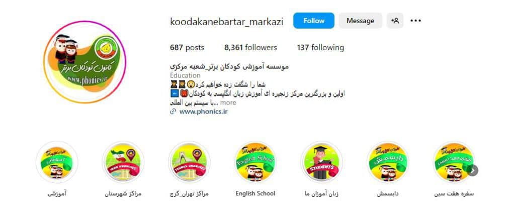 آموزشگاه زبان کودکان برتر